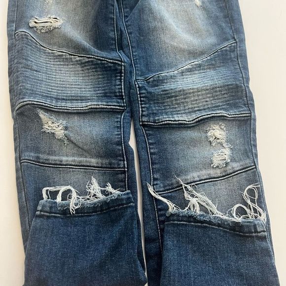 KanCan Women's Mid Wash Low Rise Distressed Skinny‎ Moto Ankle Jeans Size 24 - Picture 16 of 16